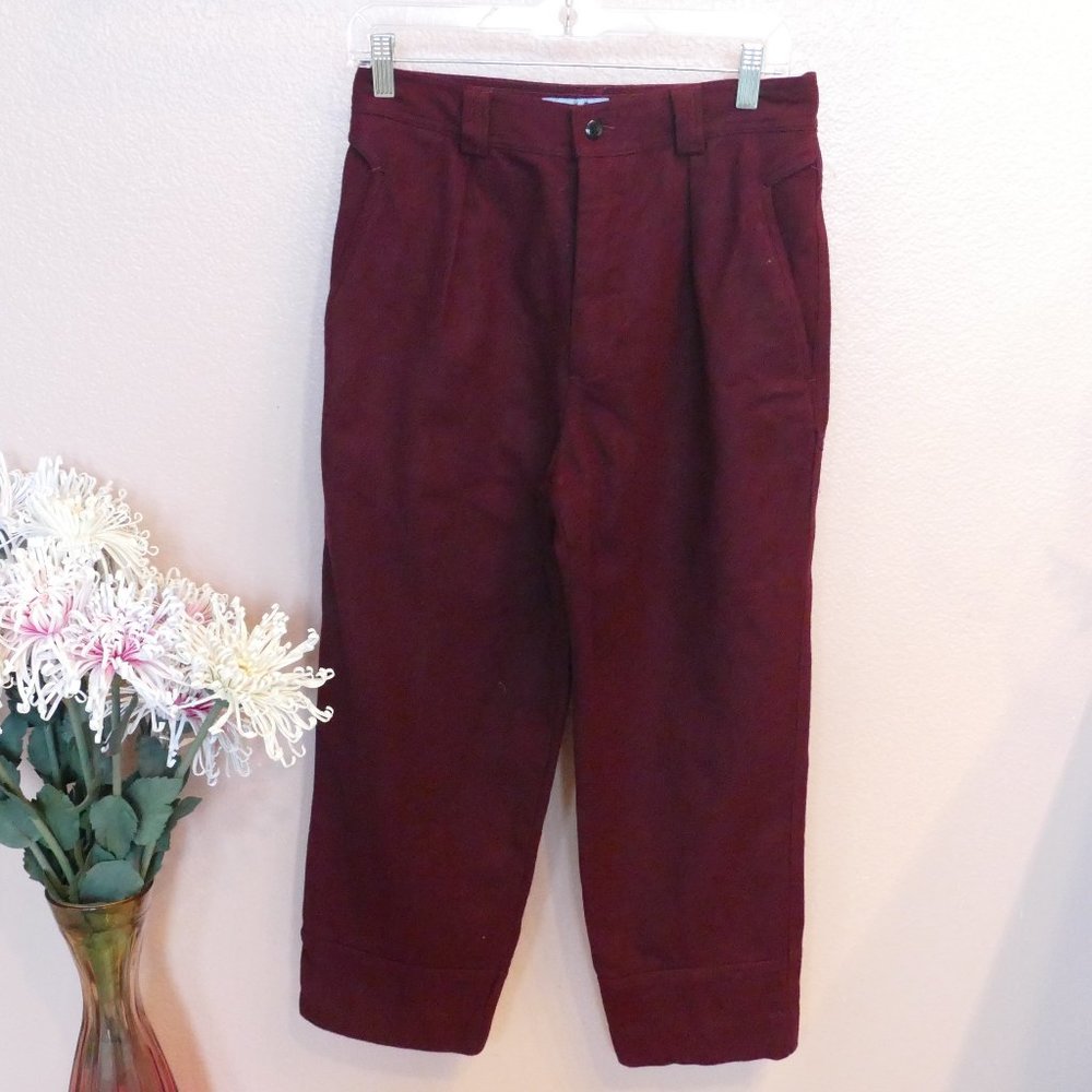 Wool Burgundy Pants- Size 10